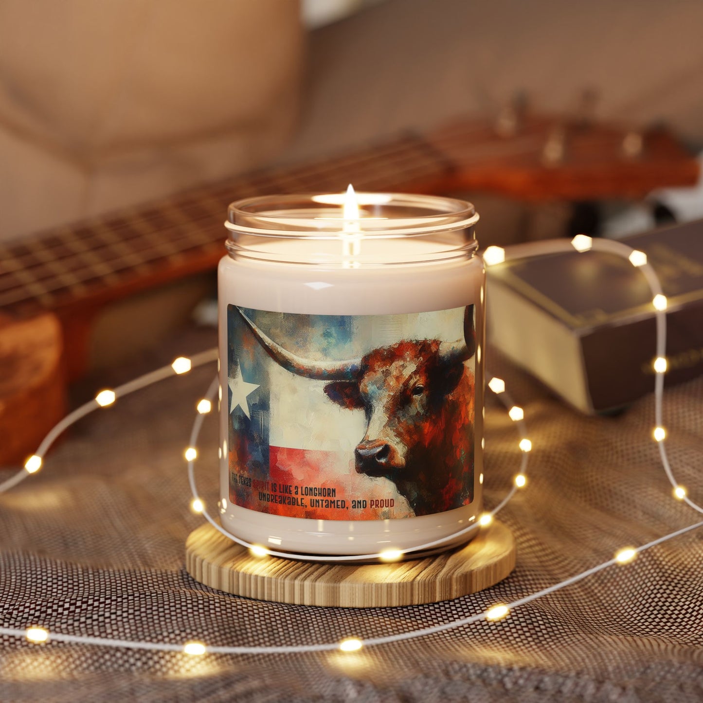 Texas Spirit Longhorn Flag 9oz Candle, many scents available