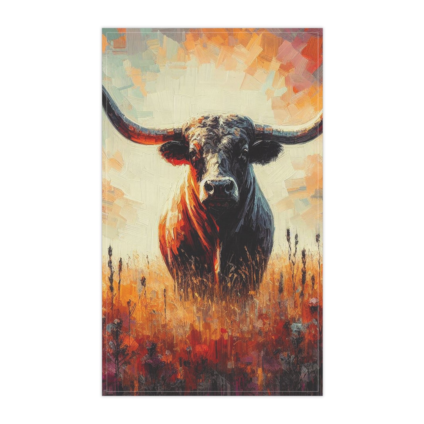 Long Horn Tea Towel